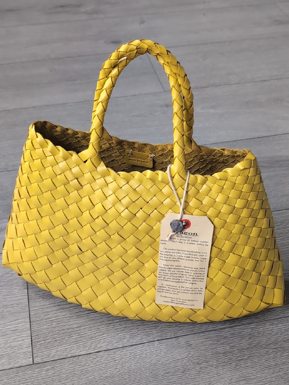 Dragon Diffusion Santa Croce Small Yellow Tote